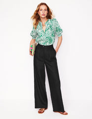 Boden Dulwich Linen Pants - Black