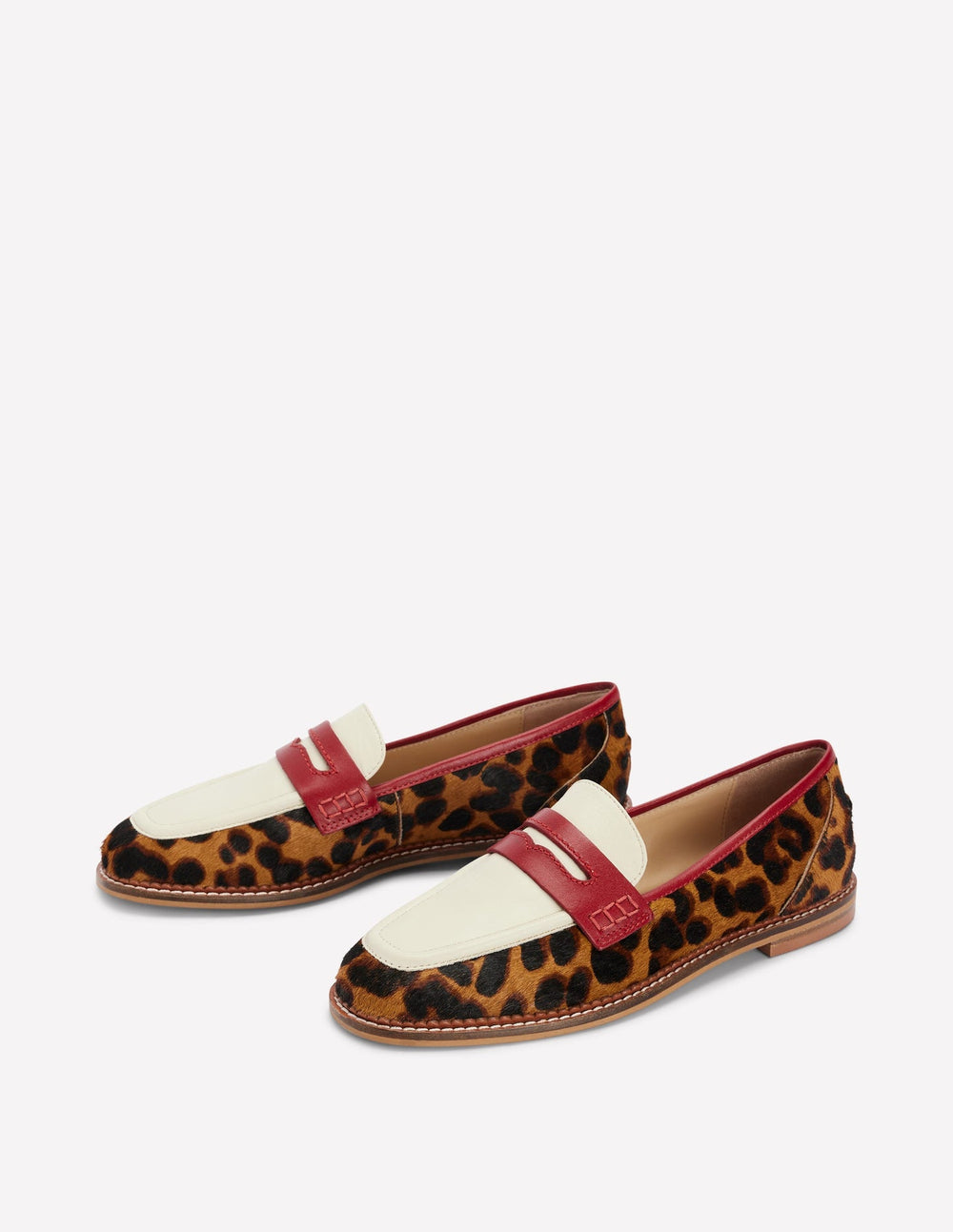 Boden Nya Penny Loafers - Leopard Colourblock