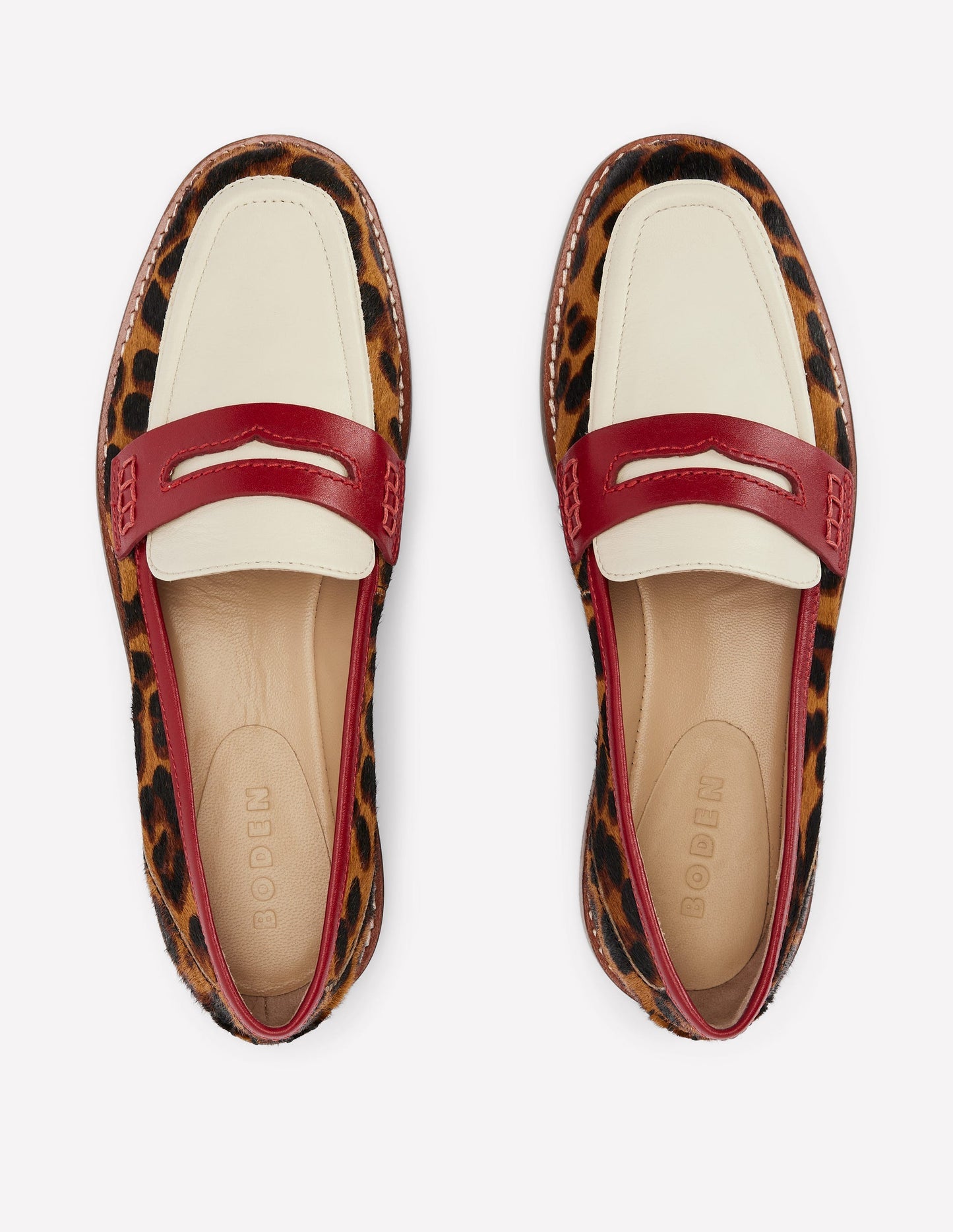 Boden Nya Penny Loafers - Leopard Colourblock