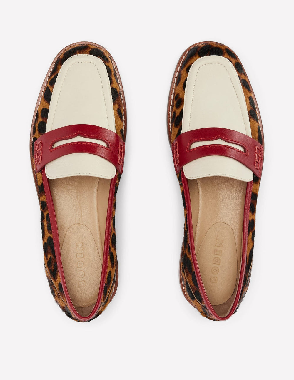 Boden Nya Penny Loafers - Leopard Colourblock
