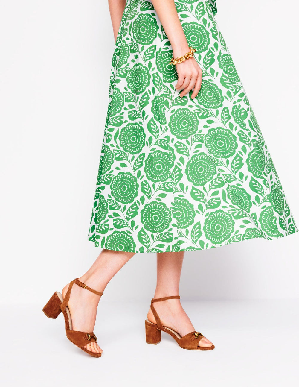 Boden Iris Snaffle Block Heel Sandal - Tan