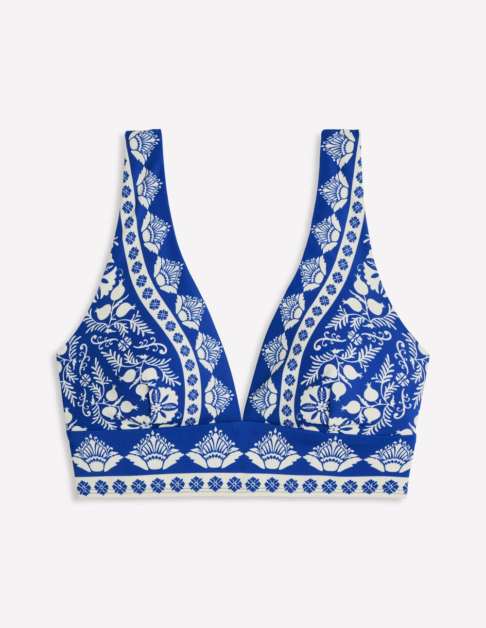Boden Porto Bikini Top - Bright Blue, Ornate Stripe
