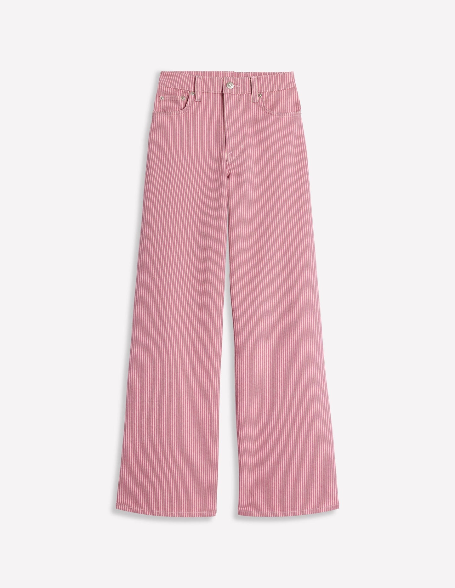 Boden High Rise Wide Leg Jeans - Pink Stripe