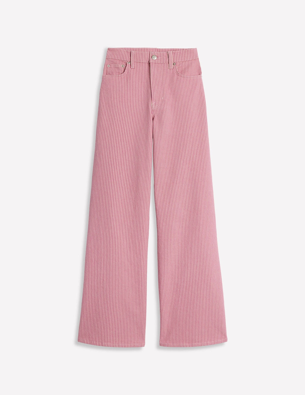 Boden High Rise Wide Leg Jeans - Pink Stripe