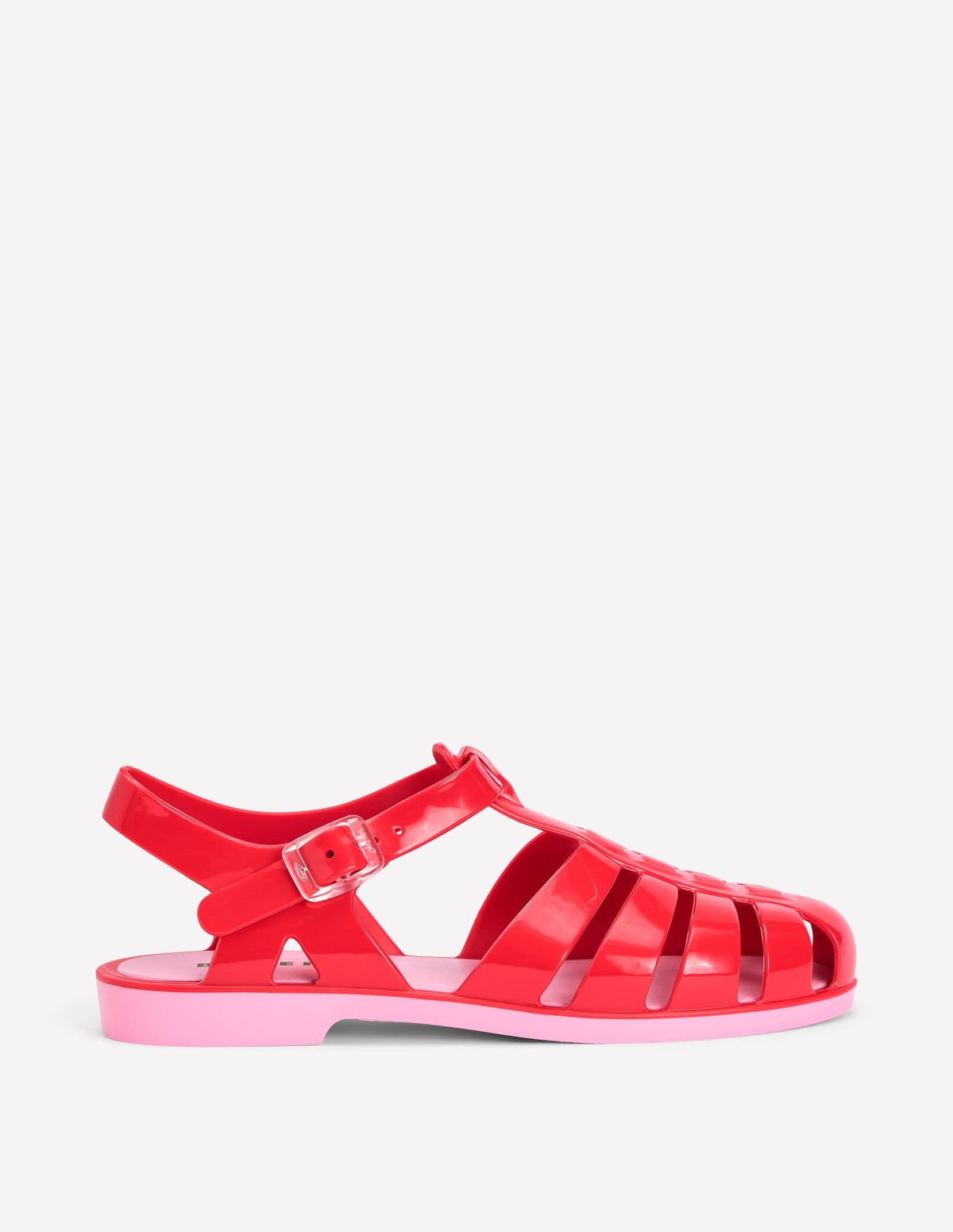 Boden Jelly Shoe - Post Box Red/ Soft Pink