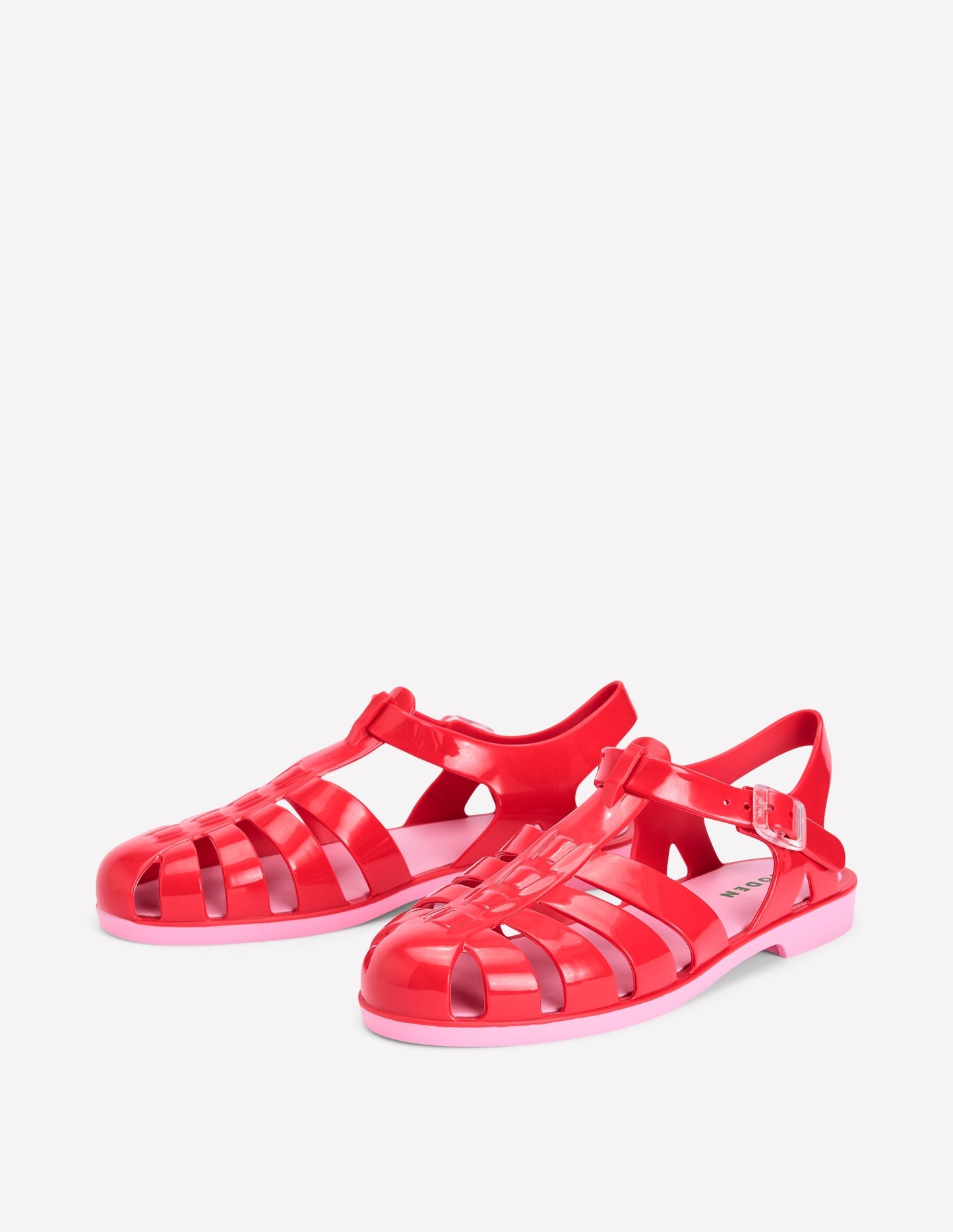 Boden Jelly Shoe - Post Box Red/ Soft Pink
