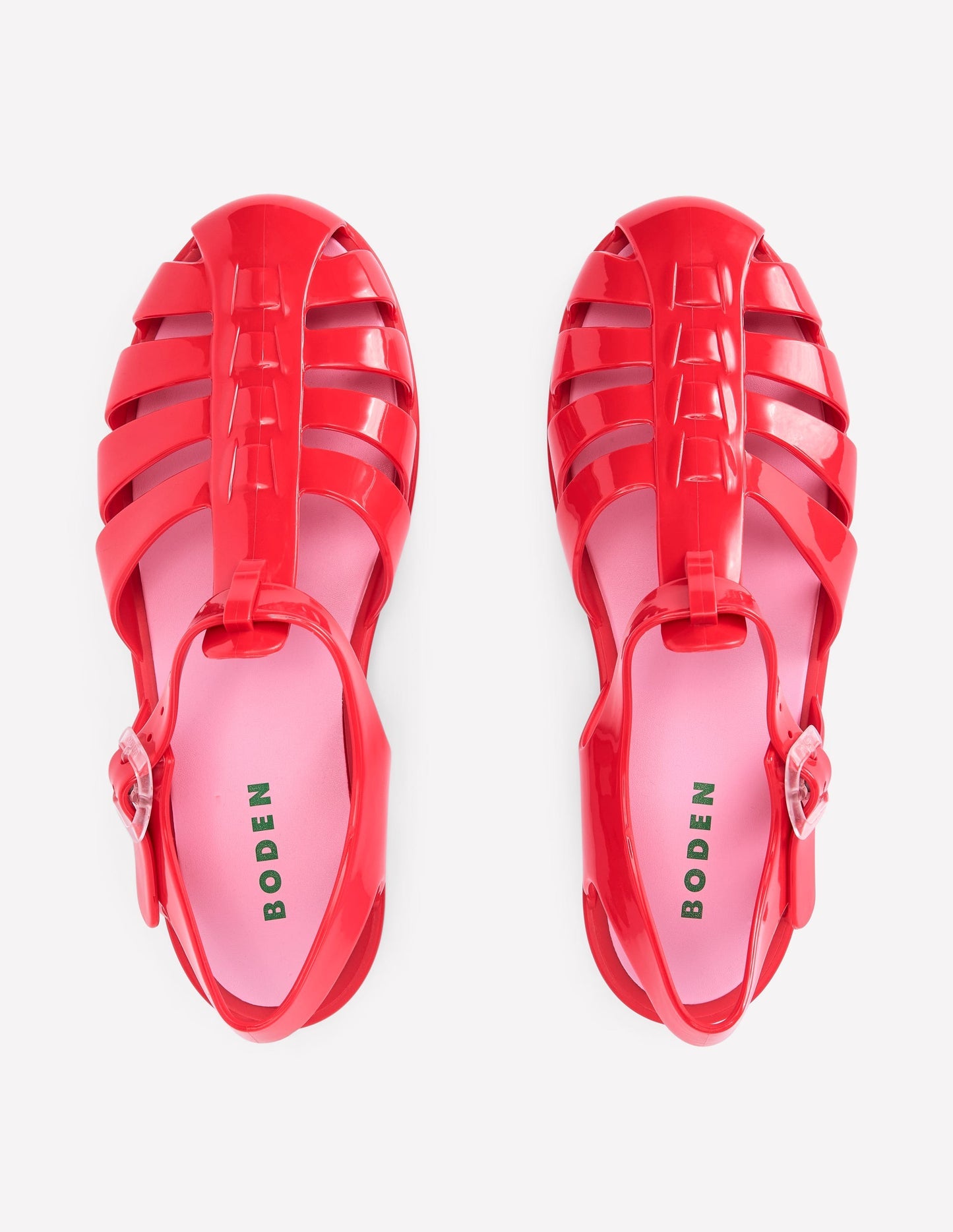 Boden Jelly Shoe - Post Box Red/ Soft Pink