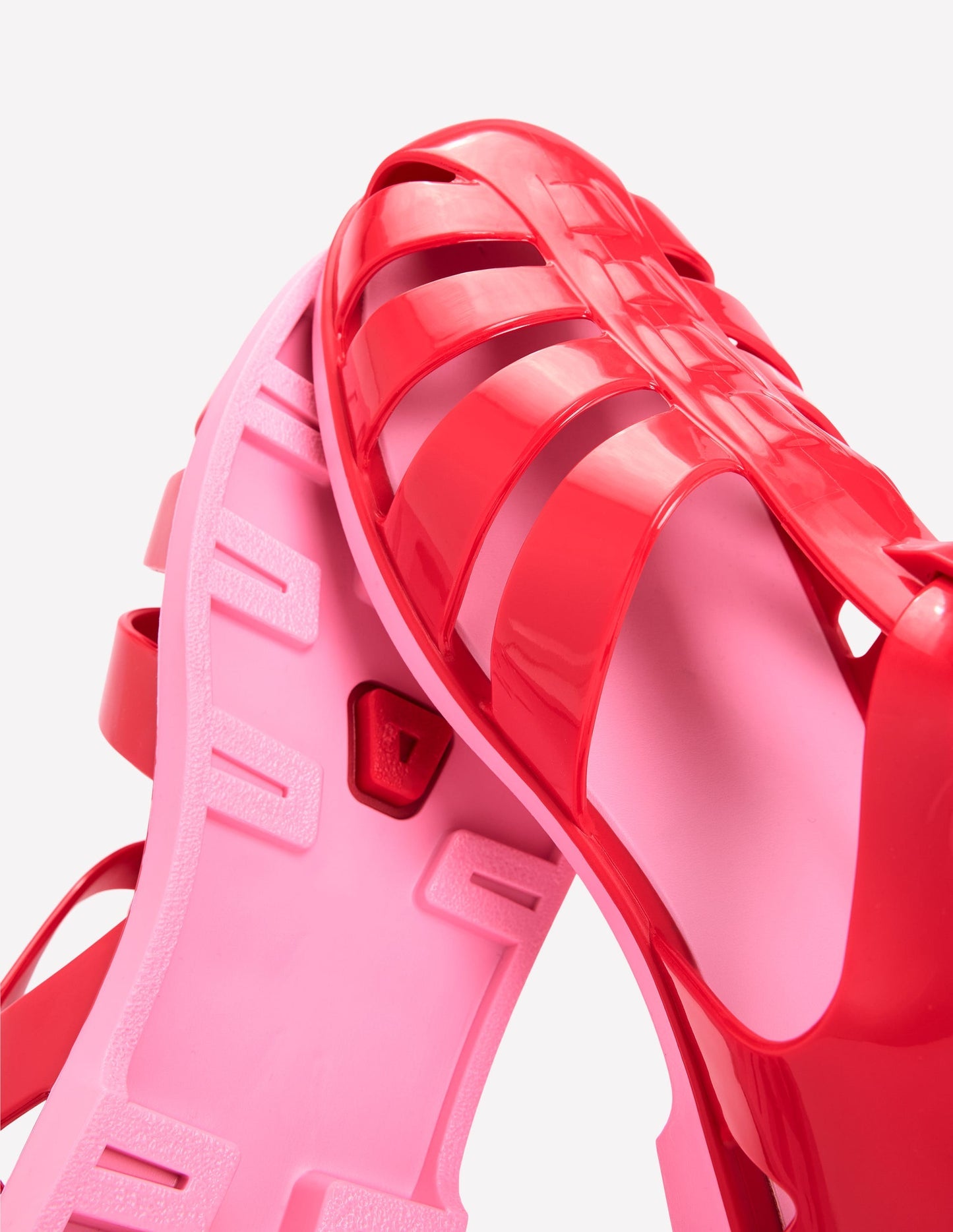 Boden Jelly Shoe - Post Box Red/ Soft Pink
