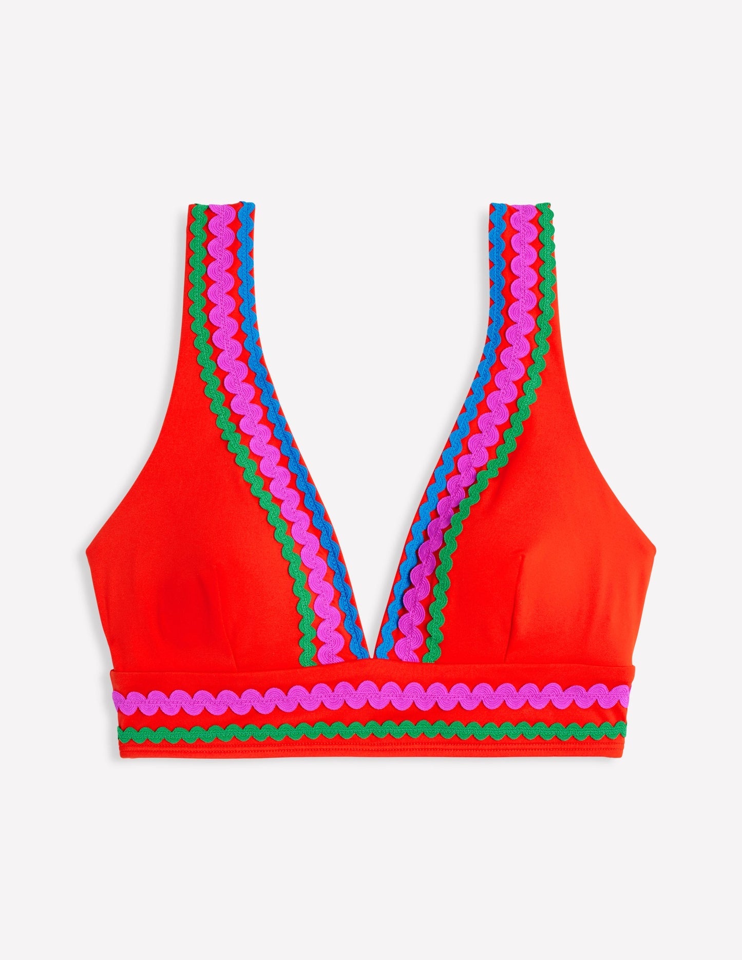 Boden Porto Bikini Top - Fire Red Rik Rak