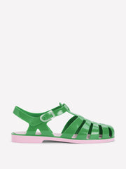 Boden Jelly Shoe - Rich Emerald/ Soft Pink