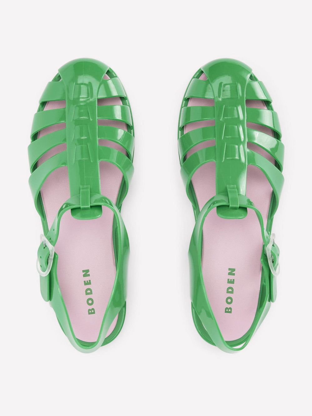 Boden Jelly Shoe - Rich Emerald/ Soft Pink