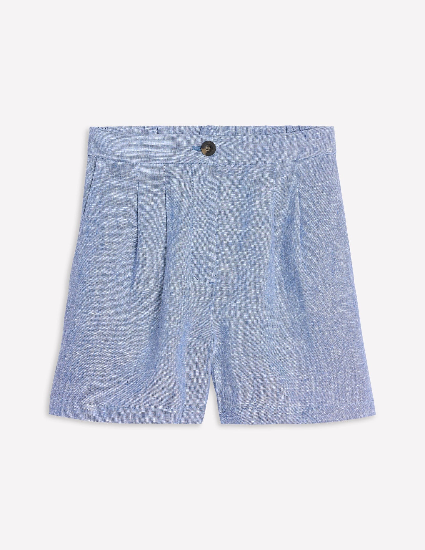 Boden Dulwich Linen Shorts - Grey Blue Chambray