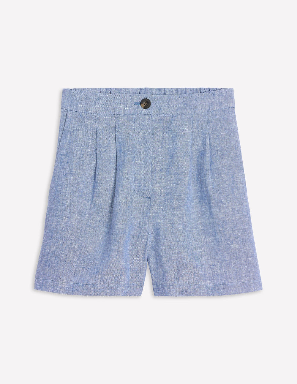 Boden Dulwich Linen Shorts - Grey Blue Chambray