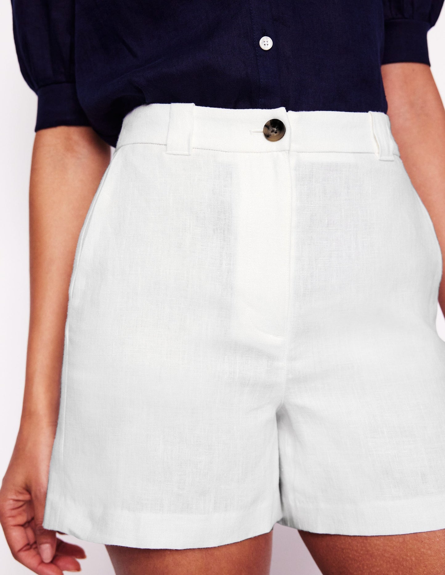 Boden Westbourne Linen Shorts - White