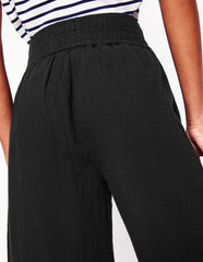 Boden Cropped Double Cloth Pants - Black