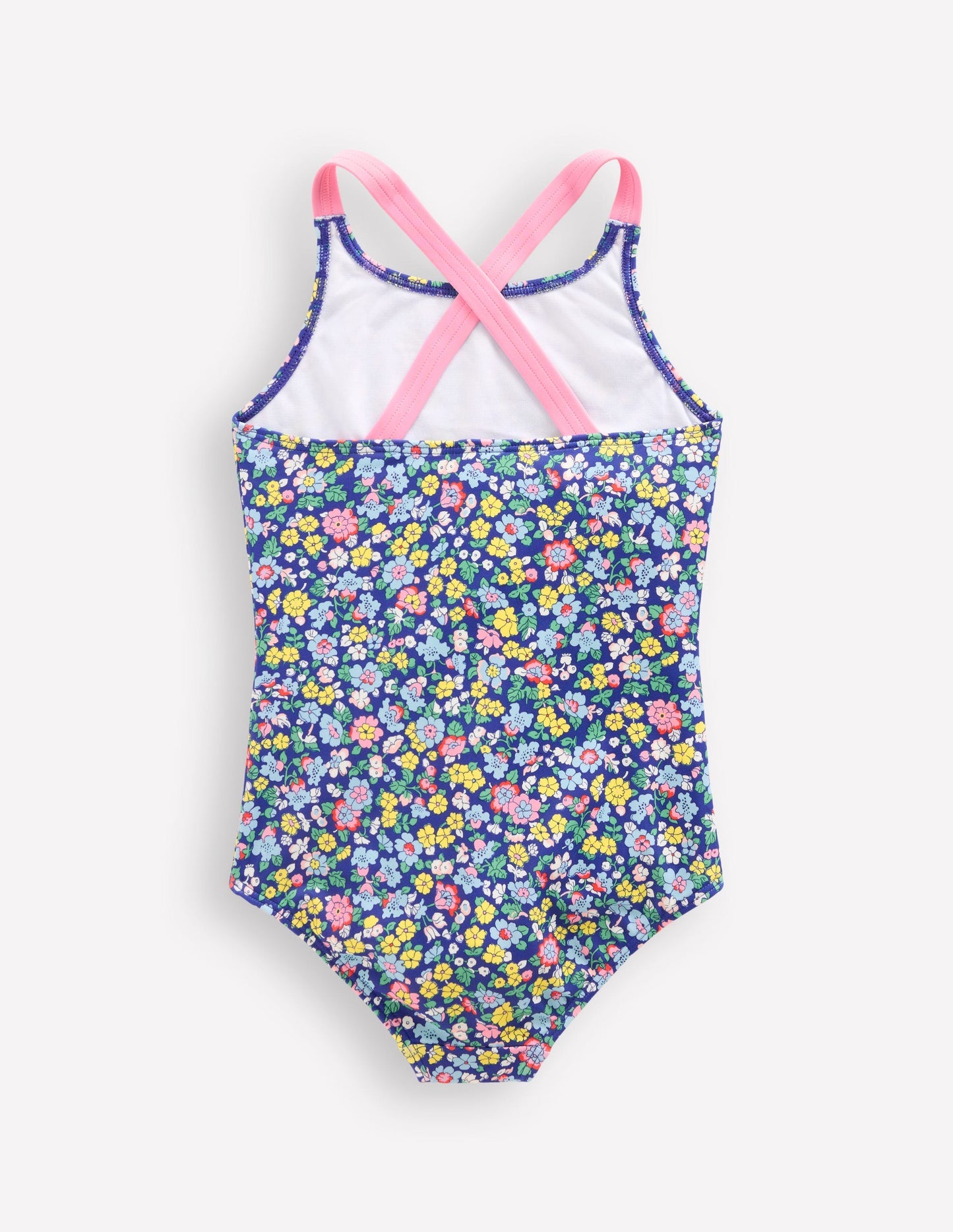 Boden Cross - back Printed Swimsuit - Sapphire Blue Nautical Floral