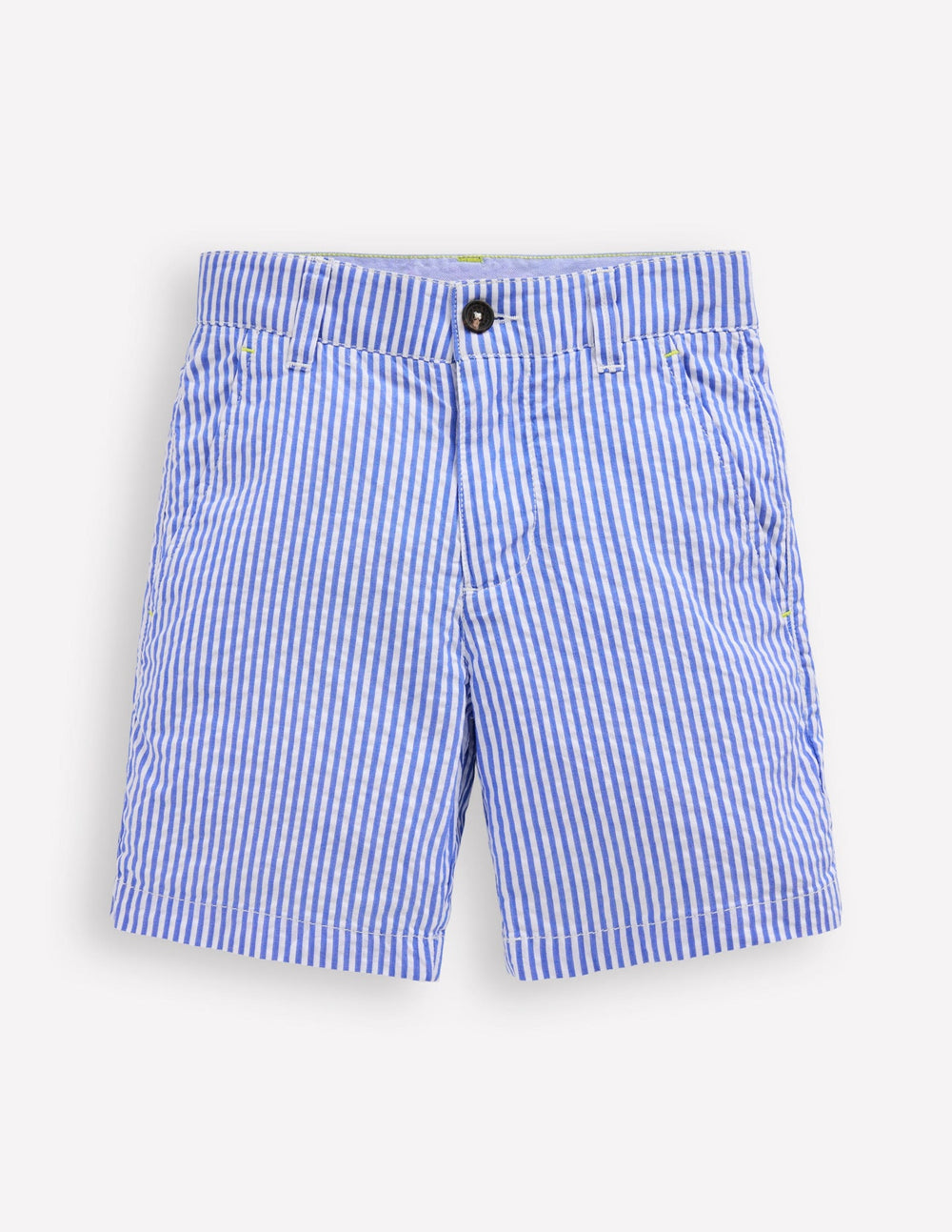 Boden Seersucker Shorts - Blue Ticking Stripe