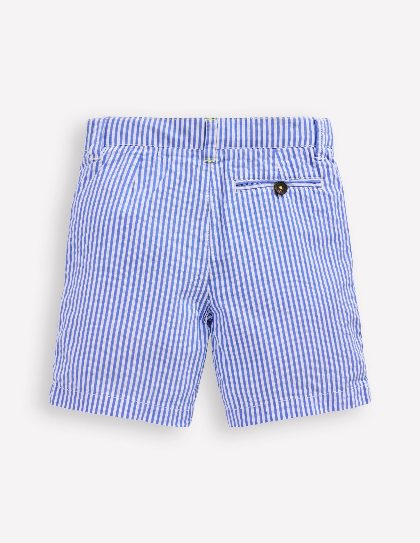 Boden Seersucker Shorts - Blue Ticking Stripe