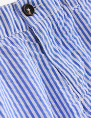 Boden Seersucker Shorts - Blue Ticking Stripe