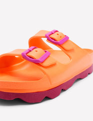 Boden Lyla Double Buckle Sliders - Orange