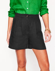 Boden Dulwich Linen Shorts - Black