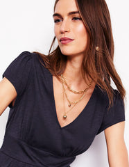Boden Eloise Tiered Jersey Dress - Navy