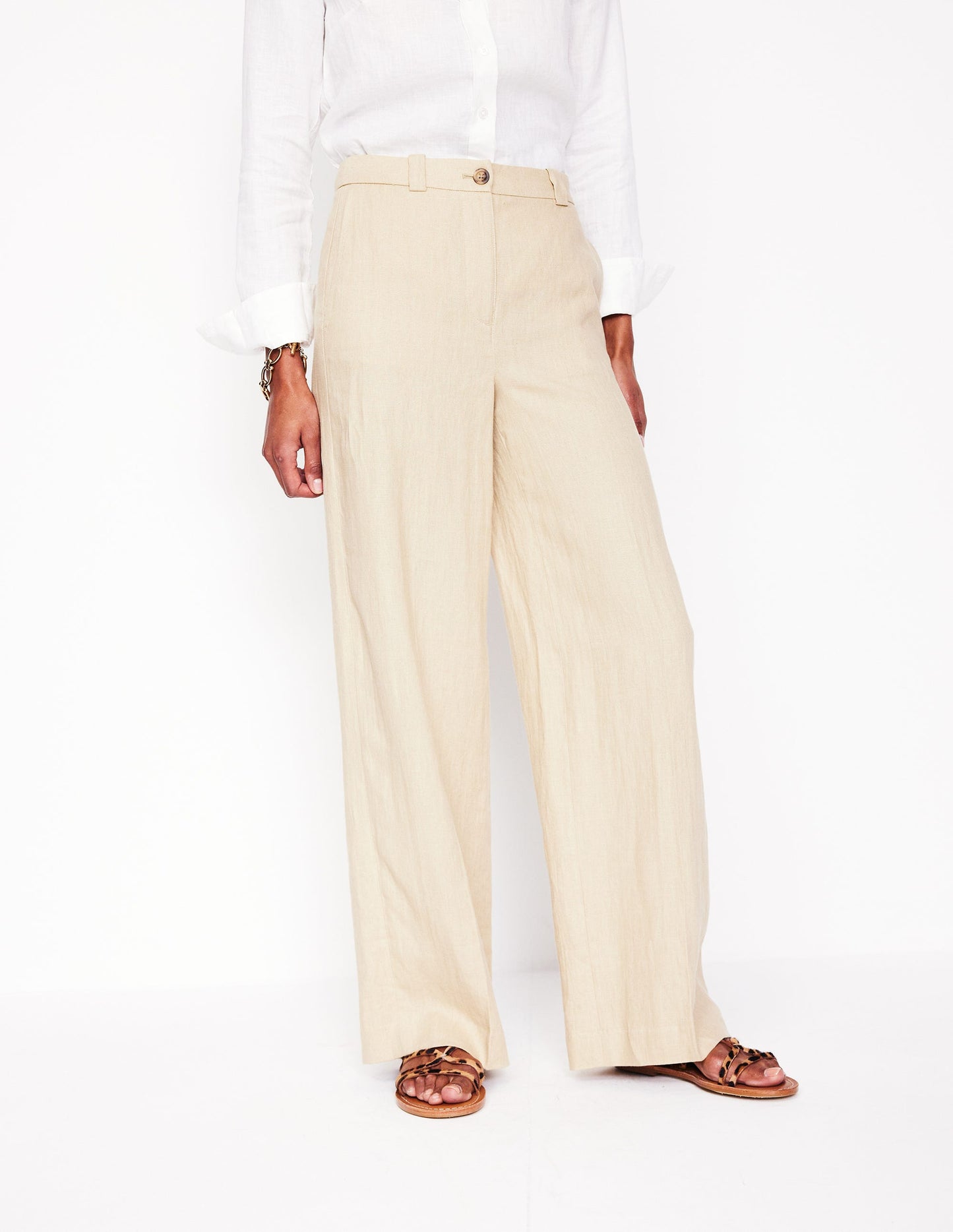 Boden Westbourne Linen Pants - Oatmeal