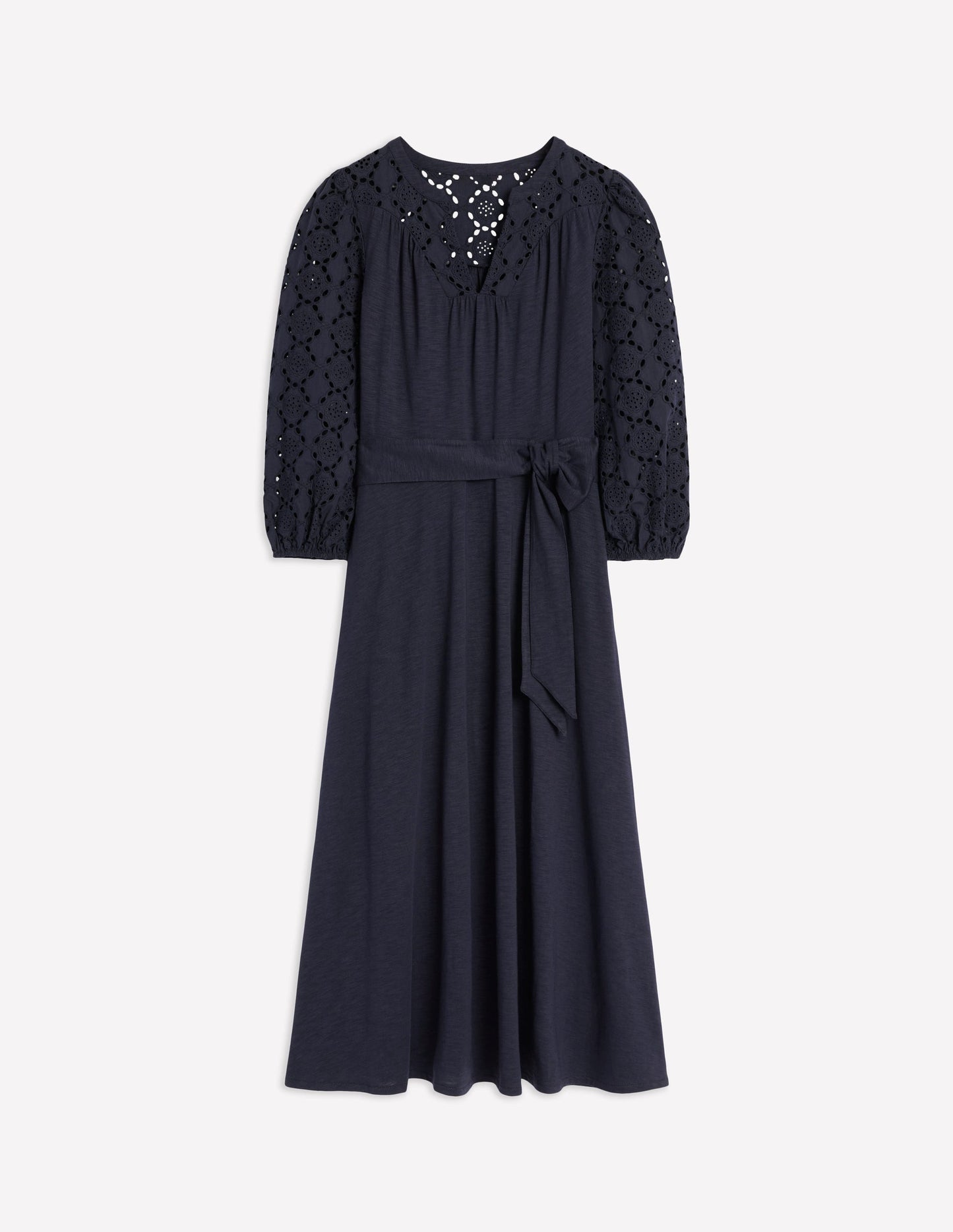 Boden Eden Broderie Jersey Dress - Navy