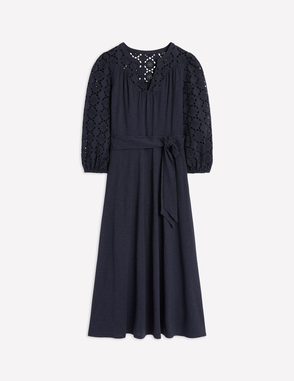 Boden Eden Broderie Jersey Dress - Navy