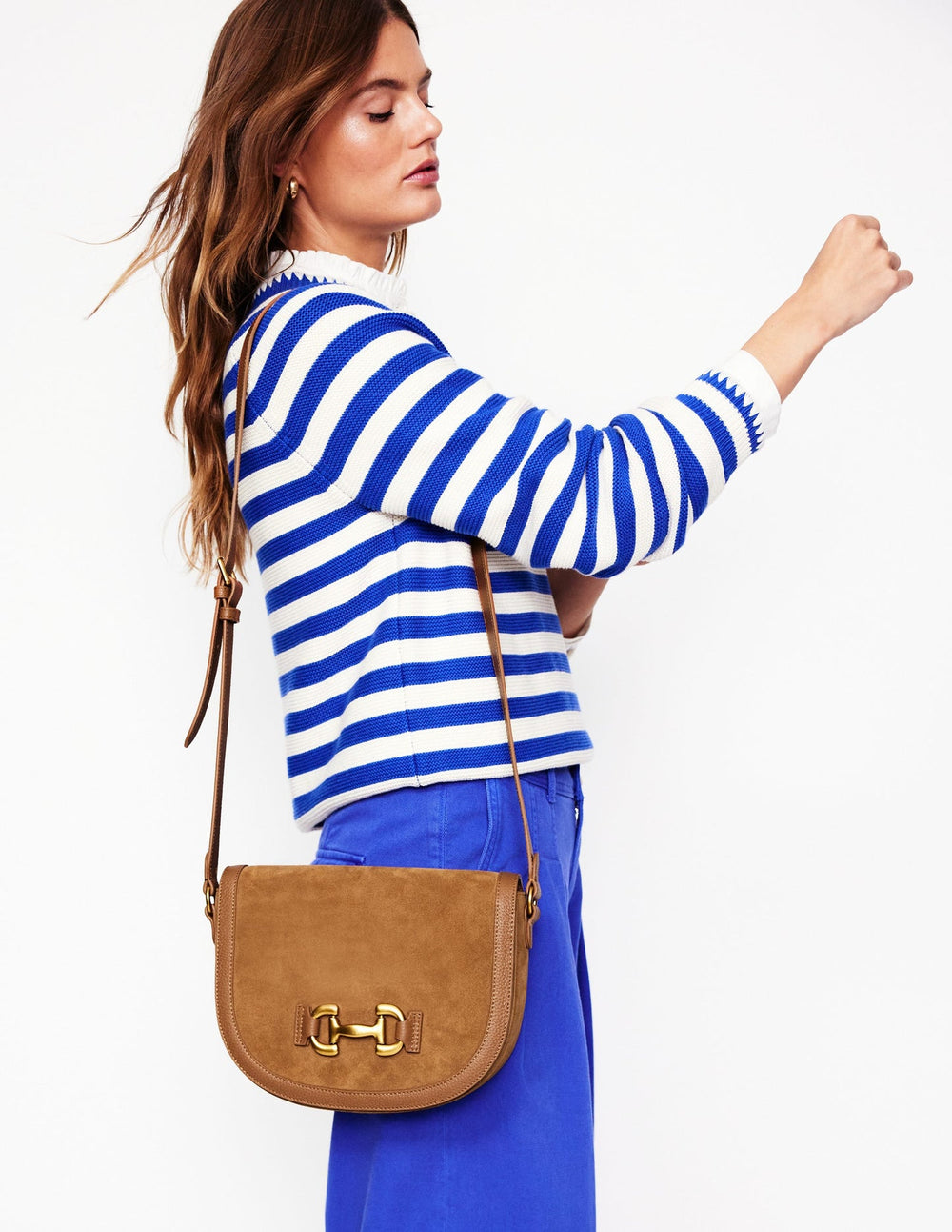 Boden Iris Snaffle Leather Satchel - Tan