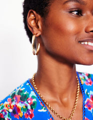 Boden Large Hammered Hoop Earrings - Gold