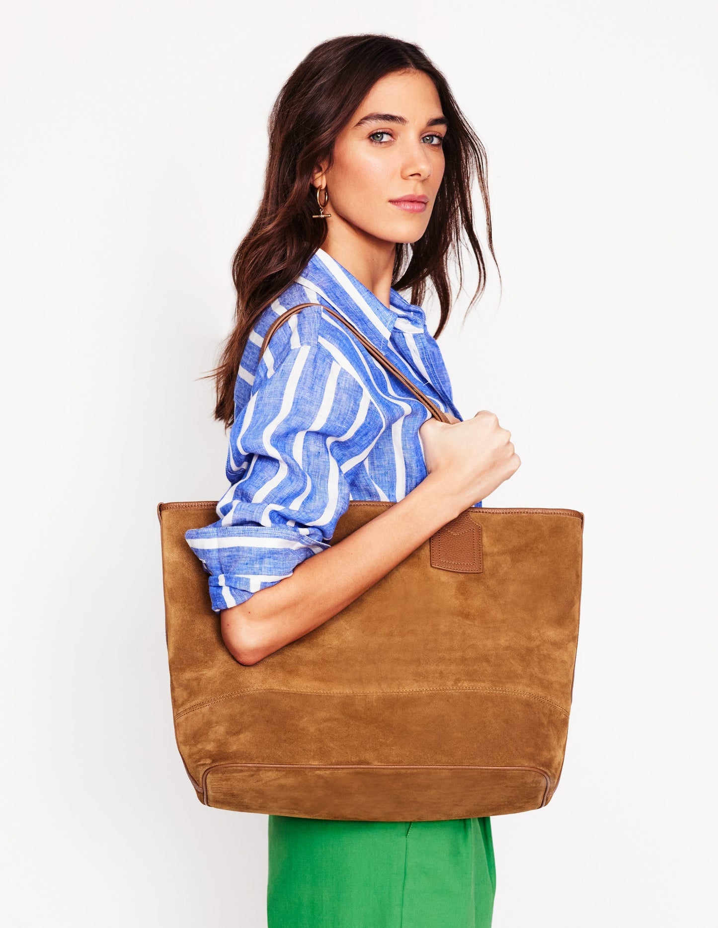 Boden Suede Tote Bag - Tan