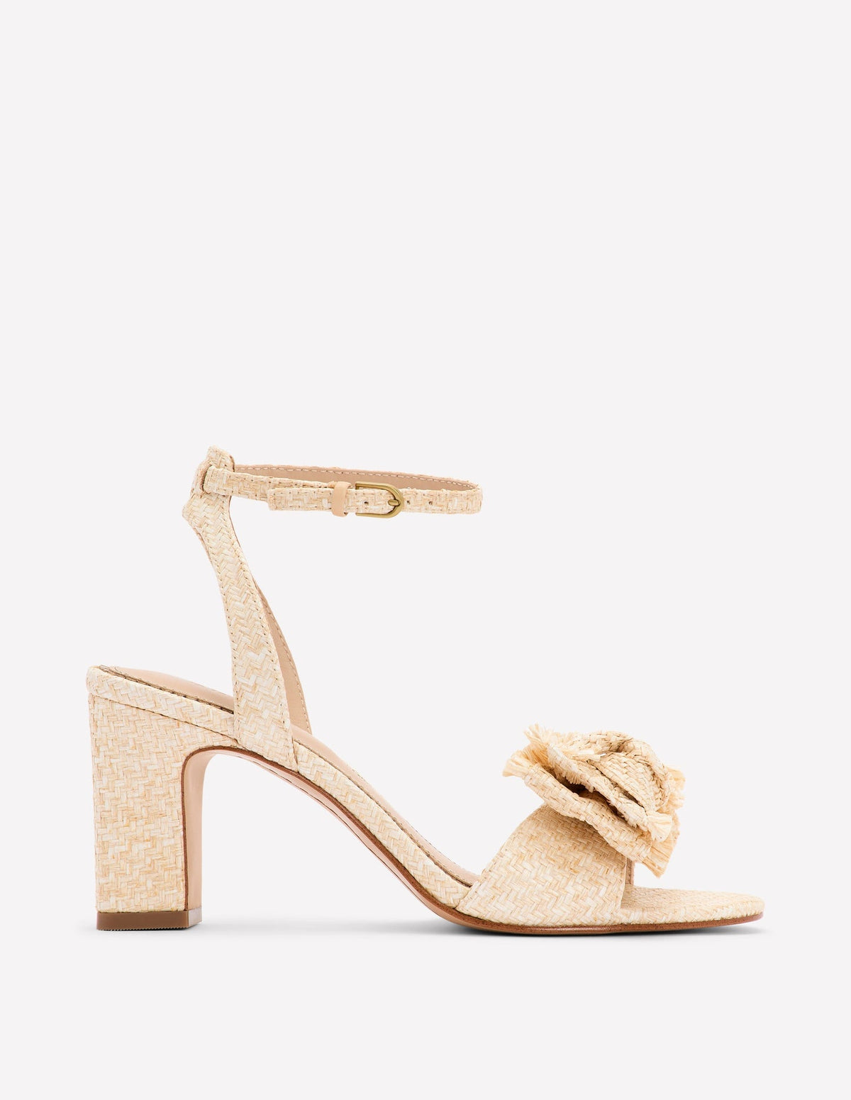 Boden Bow Heeled Sandals - Natural