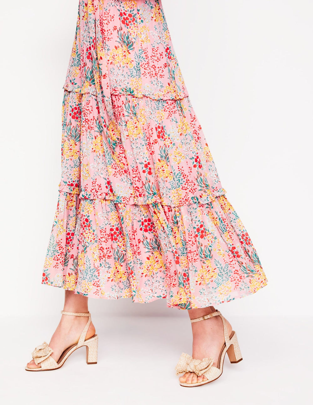 Boden Bow Heeled Sandals - Natural