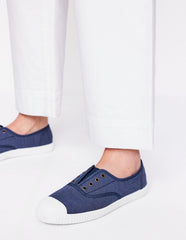Boden Laceless Canvas Plimsoll - Navy