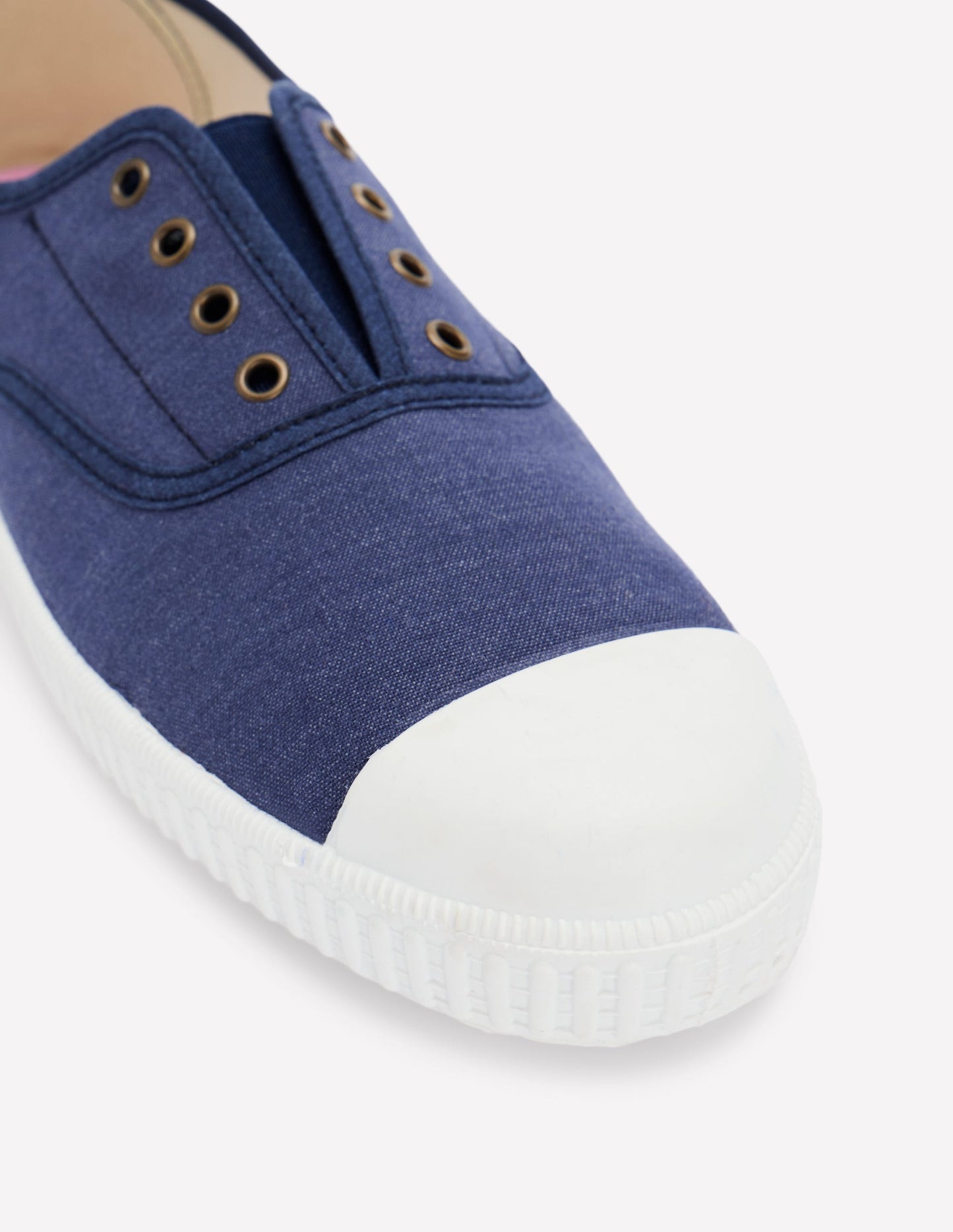 Boden Laceless Canvas Plimsoll - Navy
