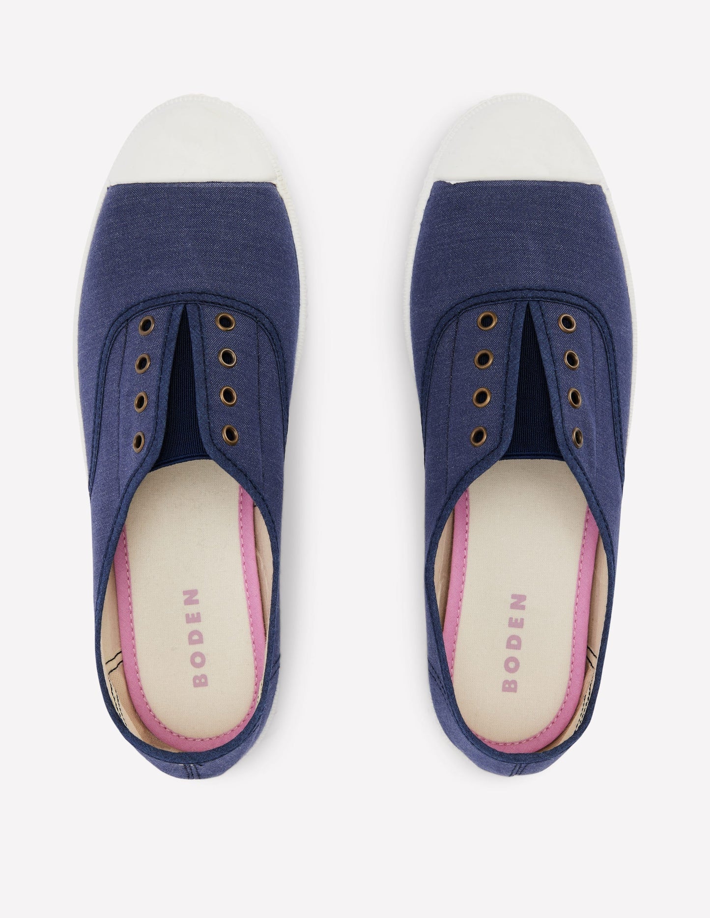 Boden Laceless Canvas Plimsoll - Navy