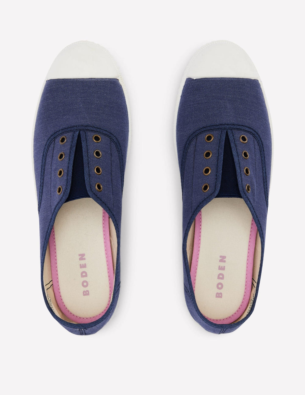 Boden Laceless Canvas Plimsoll - Navy