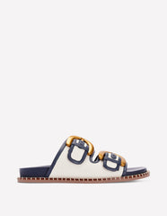 Boden Alberta Footbed Sandals - Ivory/Navy