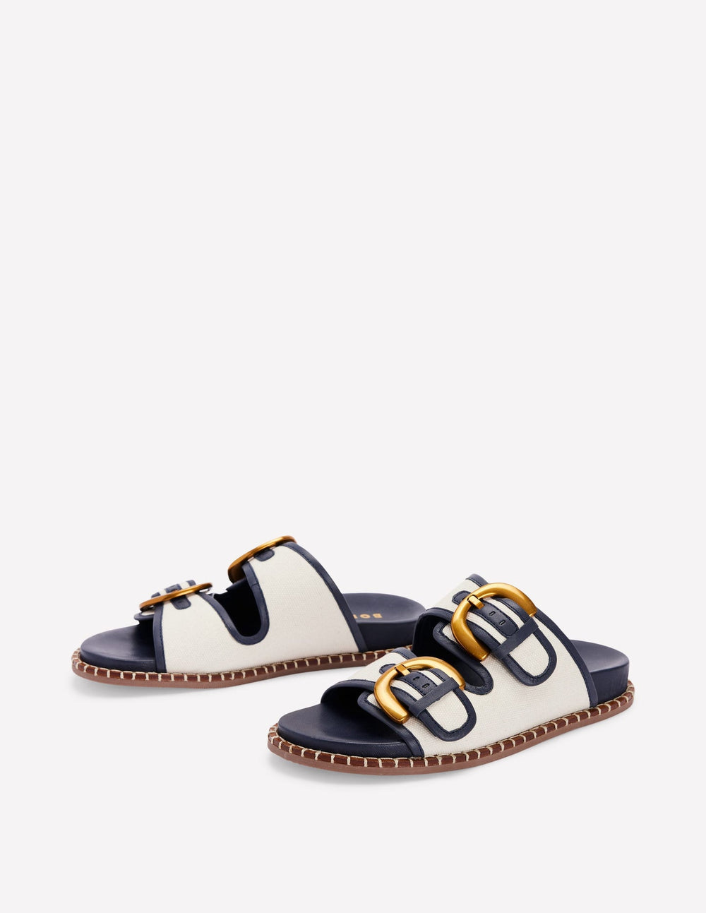 Boden Alberta Footbed Sandals - Ivory/Navy