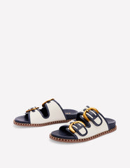 Boden Alberta Footbed Sandals - Ivory/Navy