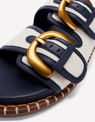 Boden Alberta Footbed Sandals - Ivory/Navy