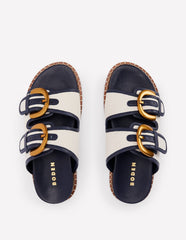 Boden Alberta Footbed Sandals - Ivory/Navy