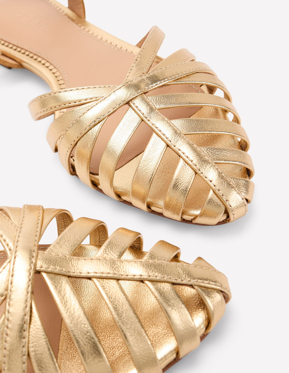 Boden Multi Strap Pointed Sandals - Gold
