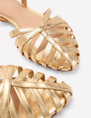 Boden Multi Strap Pointed Sandals - Gold