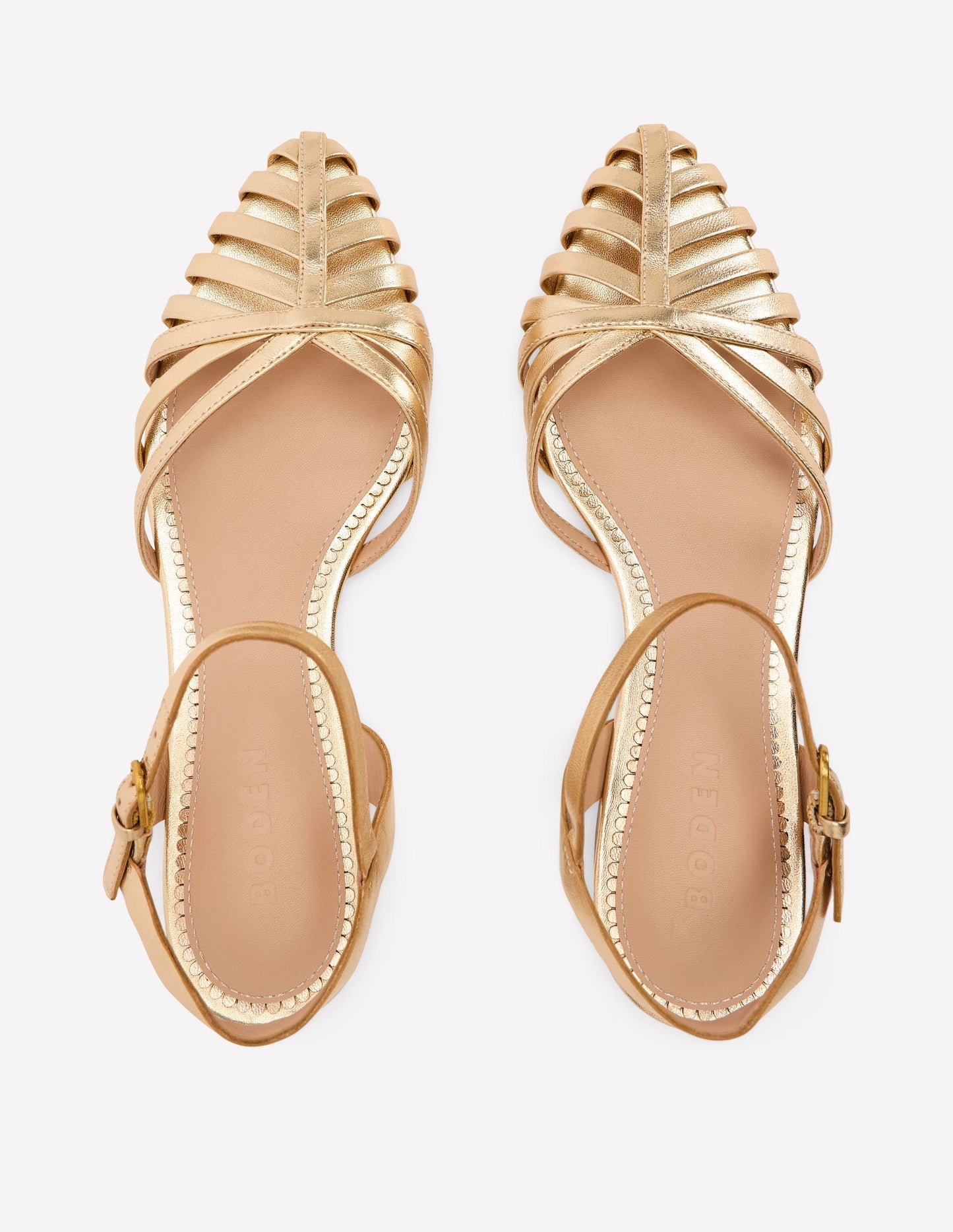 Boden Multi Strap Pointed Sandals - Gold