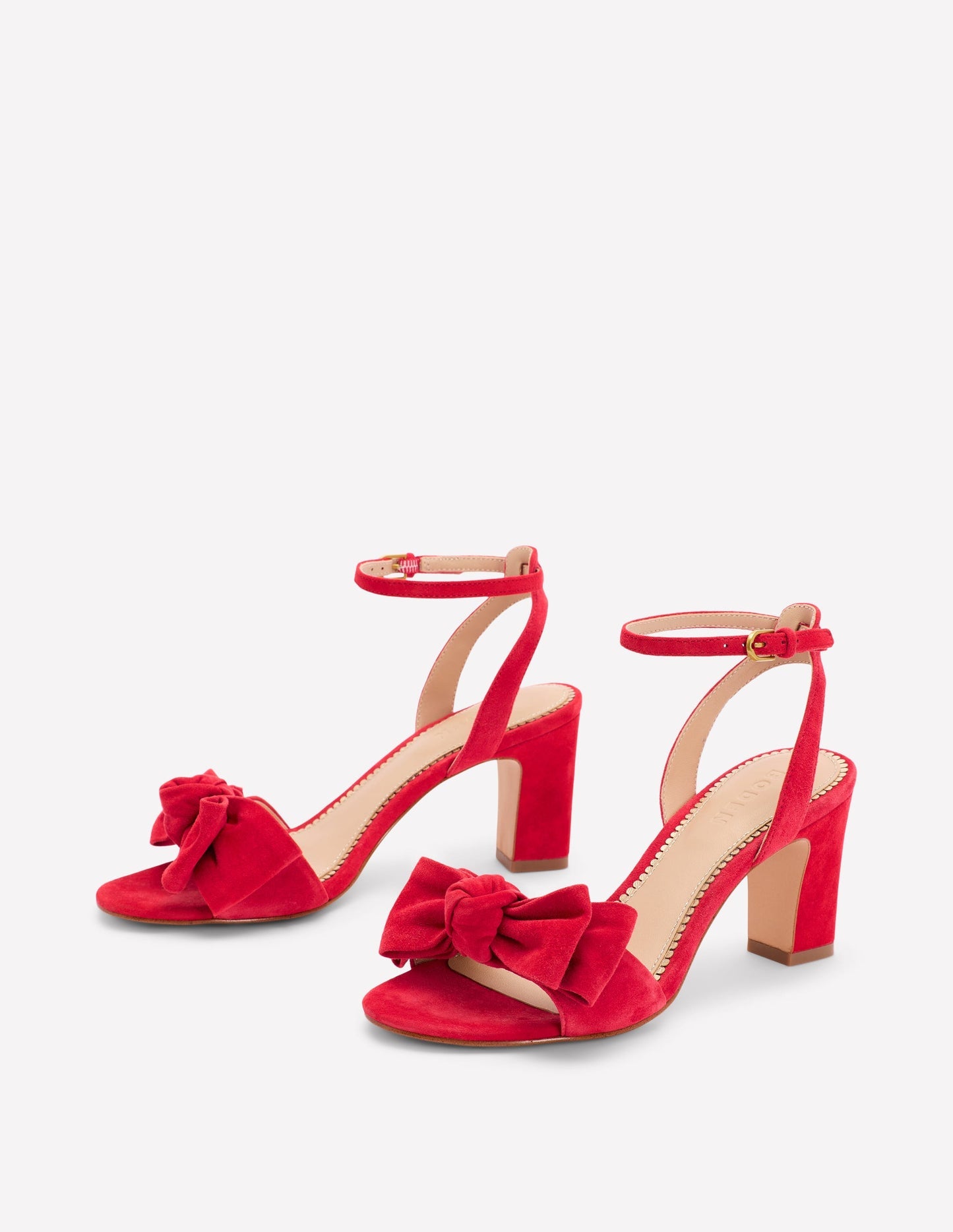 Boden Bow Heeled Sandals - Hibiscus