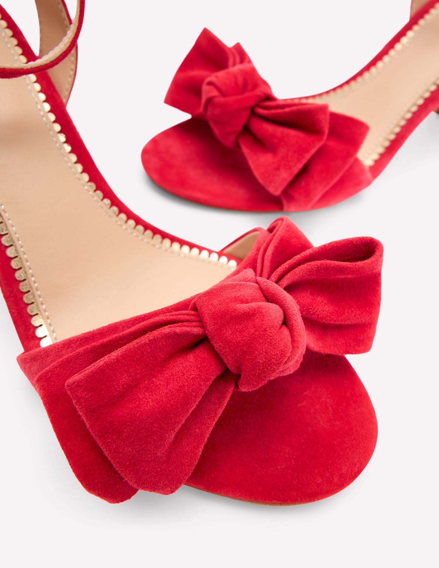 Boden Bow Heeled Sandals - Hibiscus