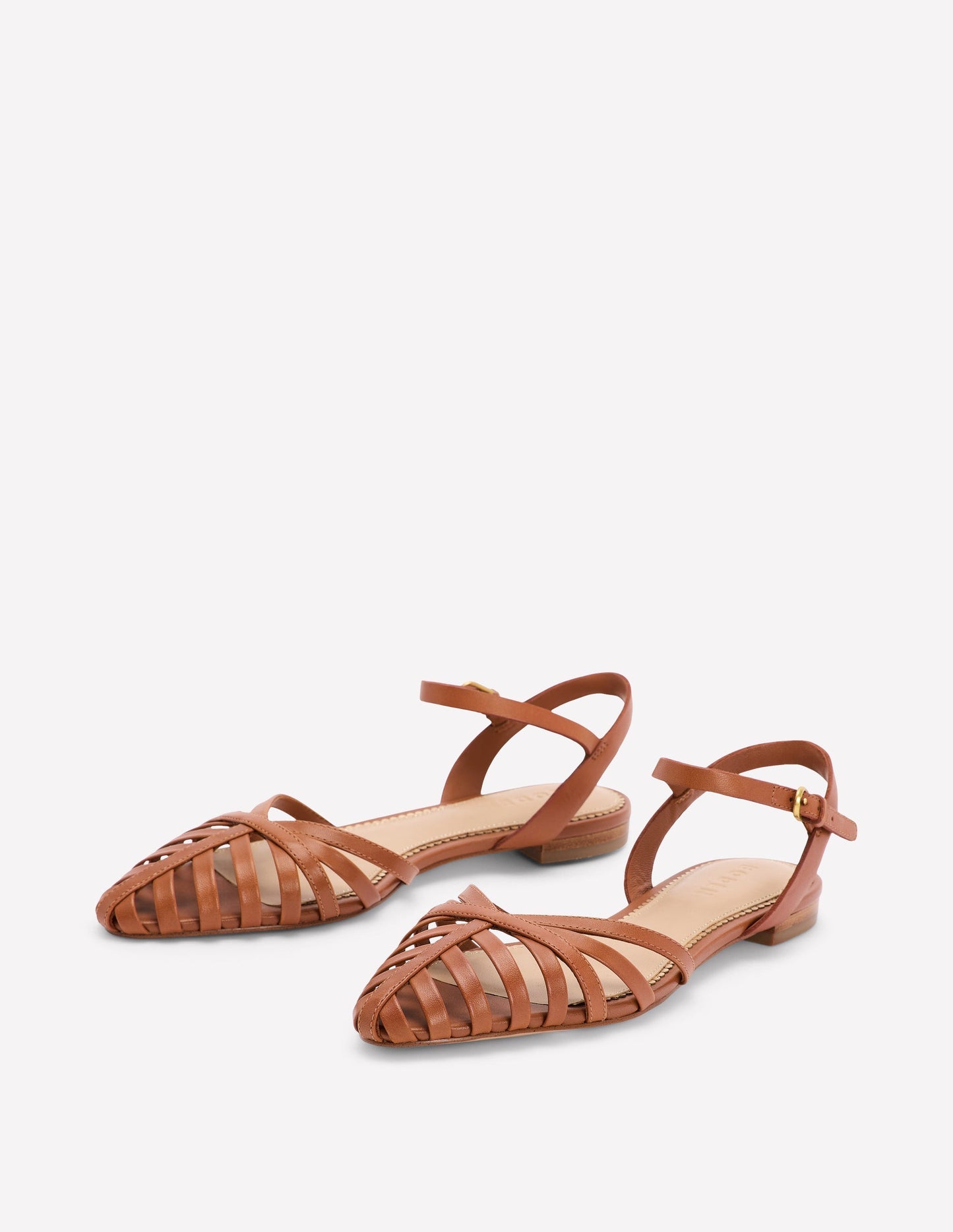 Boden Multi Strap Pointed Sandals - Tan