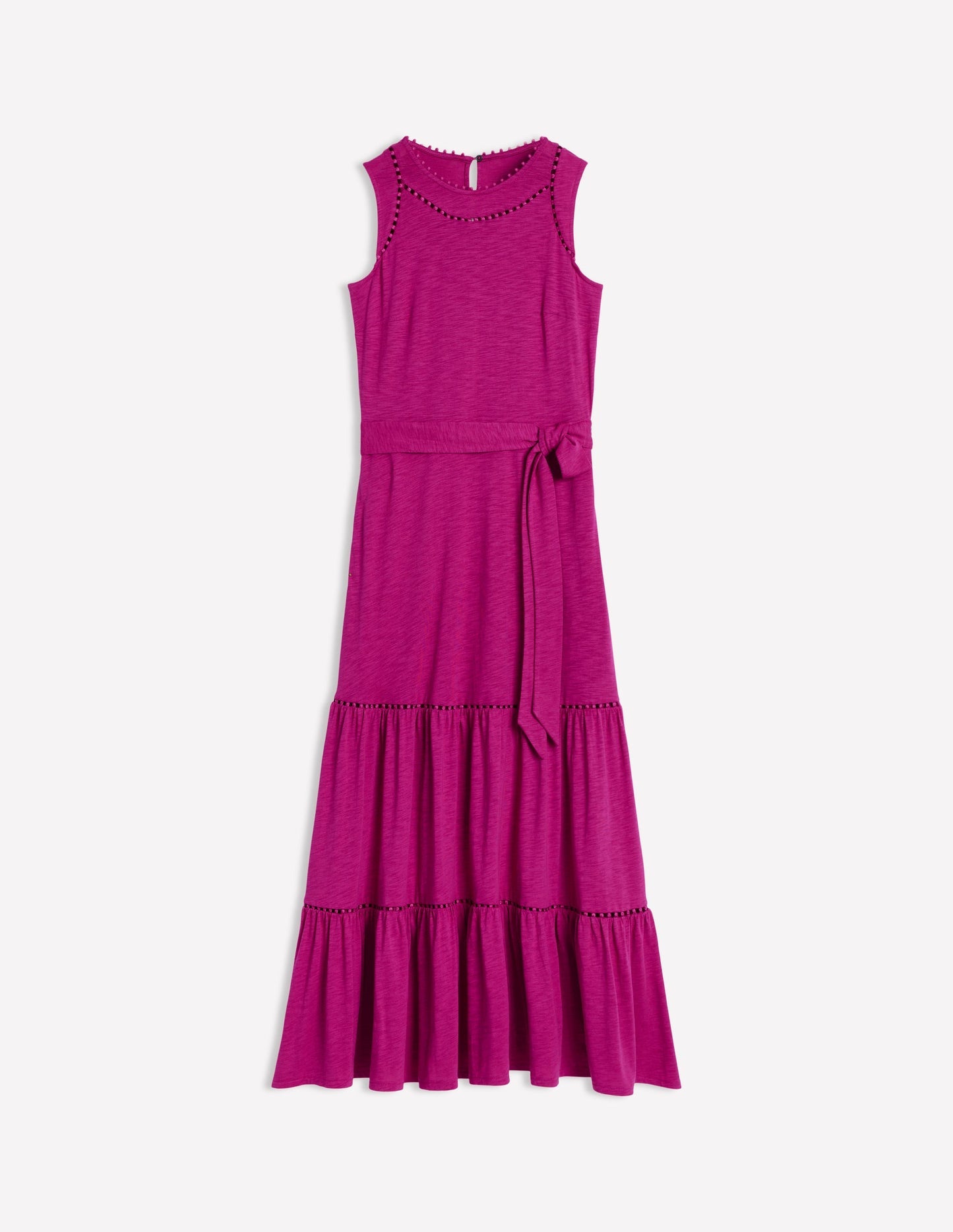 Boden Mila Trim Tiered Jersey Dress - Fuschia